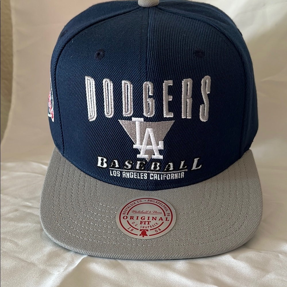 Mitchell & Ness Dodgers Baseball Cap - Navy and Gray